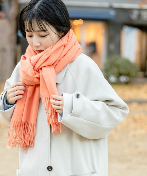 SMELLY(スメリー)の「ムジシンプルマフラー(マフラー・レディース・オレンジ/ブラック/グリーン/ベージュ/グレー・-)」の13枚目の写真