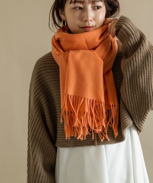 SMELLY(スメリー)の「ムジシンプルマフラー(マフラー・レディース・オレンジ/ブラック/グリーン/ベージュ/グレー・-)」の16枚目の写真