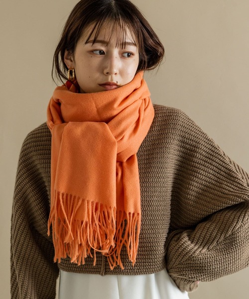 SMELLY(スメリー)の「ムジシンプルマフラー(マフラー・レディース・オレンジ/ブラック/グリーン/ベージュ/グレー・-)」の17枚目の写真