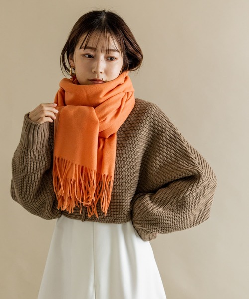 SMELLY(スメリー)の「ムジシンプルマフラー(マフラー・レディース・オレンジ/ブラック/グリーン/ベージュ/グレー・-)」の18枚目の写真