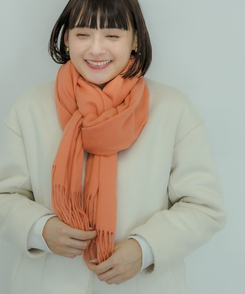 SMELLY(スメリー)の「ムジシンプルマフラー(マフラー・レディース・オレンジ/ブラック/グリーン/ベージュ/グレー・-)」の21枚目の写真