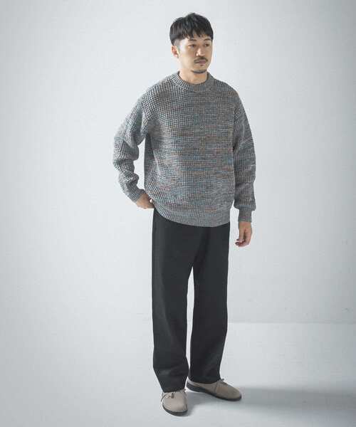 URBAN RESEARCH（アーバンリサーチ）の「3Gメランジワッフルクルーネックニット（ニット/セーター・メンズ・パープル系その他/ブルー系その他/レッド系その他・MEDIUM/SMALL/LARGE）」の5枚目の写真