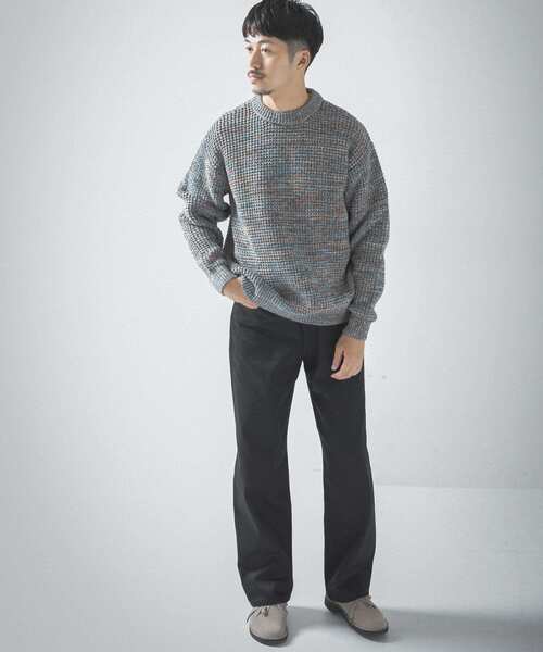 URBAN RESEARCH（アーバンリサーチ）の「3Gメランジワッフルクルーネックニット（ニット/セーター・メンズ・パープル系その他/ブルー系その他/レッド系その他・MEDIUM/SMALL/LARGE）」の6枚目の写真