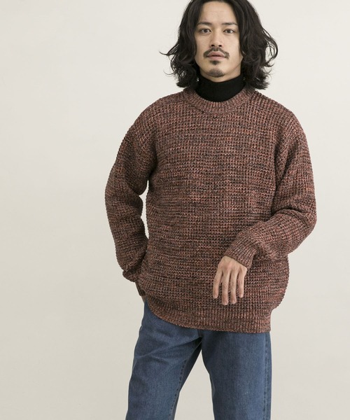 URBAN RESEARCH（アーバンリサーチ）の「3Gメランジワッフルクルーネックニット（ニット/セーター・メンズ・パープル系その他/ブルー系その他/レッド系その他・MEDIUM/SMALL/LARGE）」の18枚目の写真