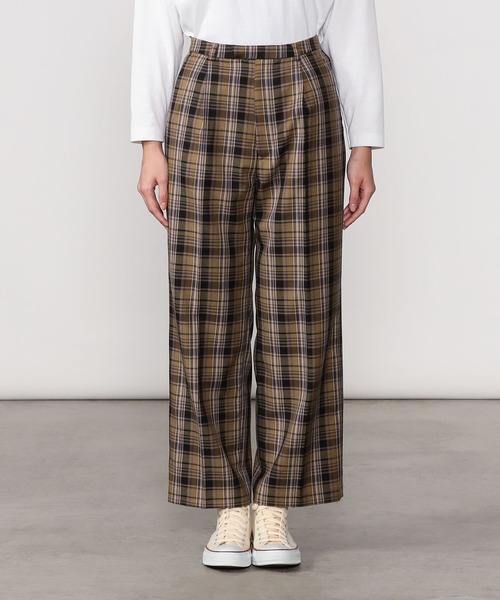 Morris & Sons(モリスアンドサンズ)の「MORRIS & SONS | ワイドスラックス チェック WOMEN(スラックス・レディース・ブラウン系その他・0/1)」の12枚目の写真