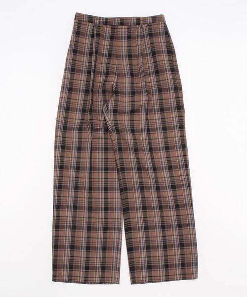 Morris & Sons(モリスアンドサンズ)の「MORRIS & SONS | ワイドスラックス チェック WOMEN(スラックス・レディース・ブラウン系その他・0/1)」の3枚目の写真