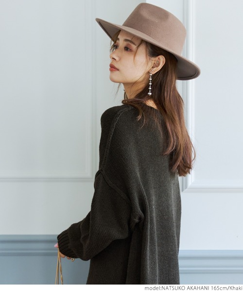 coca(coca)(コカ)の「ゆる編みニットワンピ(ワンピース・レディース・チャコール/カーキ・ONE SIZE)」の13枚目の写真
