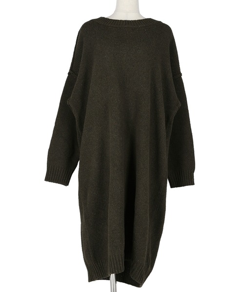 coca(coca)(コカ)の「ゆる編みニットワンピ(ワンピース・レディース・チャコール/カーキ・ONE SIZE)」の16枚目の写真