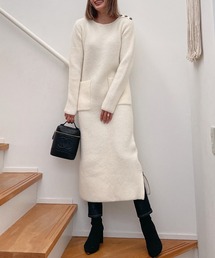Vicente | Side zip long knit op(ワンピース)