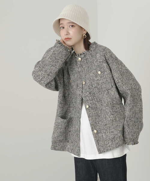 N.（N. Natural Beauty Basic）（エヌエヌナチュラルビューティーベーシック）の「【横田ひかるさん着用】◆ゴールドボタンマルチツイードジャケット（その他アウター・レディース・マルチ・MEDIUM）」の14枚目の写真