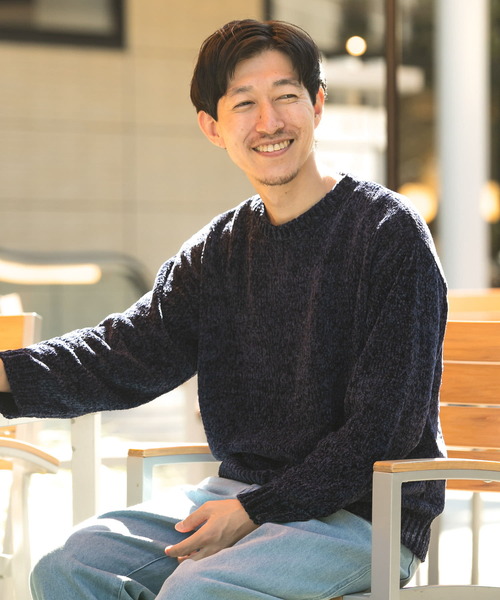 ITEMS URBANRESEARCH(アイテムズ アーバンリサーチ)の「モールクルーネックニット(ニット/セーター・メンズ・ネイビー/レッド/ベージュ/カーキ・MEDIUM/LARGE)」の1枚目の写真