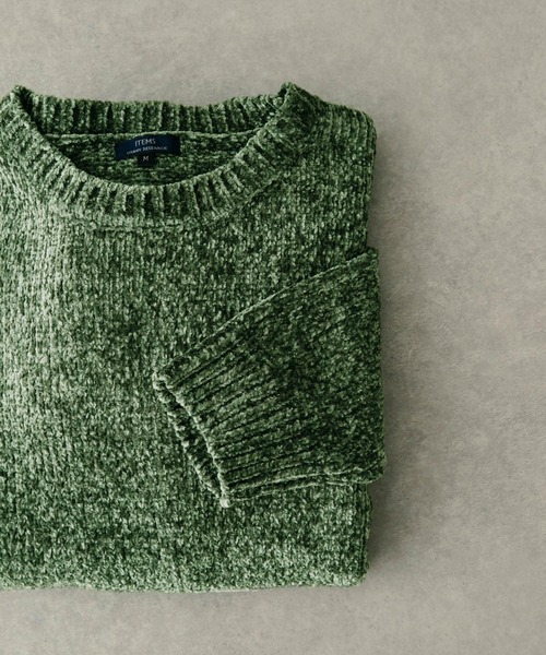 ITEMS URBANRESEARCH(アイテムズ アーバンリサーチ)の「モールクルーネックニット(ニット/セーター・メンズ・ネイビー/レッド/ベージュ/カーキ・MEDIUM/LARGE)」の3枚目の写真