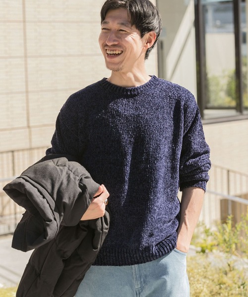 ITEMS URBANRESEARCH(アイテムズ アーバンリサーチ)の「モールクルーネックニット(ニット/セーター・メンズ・ネイビー/レッド/ベージュ/カーキ・MEDIUM/LARGE)」の6枚目の写真