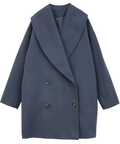 Social GIRL（ソーシャルガール）の「ショールカラーミドルコート（その他アウター・レディース・モカ/グリーン/アイボリー/ブラック/サックスブルー/ベージュ/ブラウン/ブラック×グリーン・M/L）」の8枚目の写真