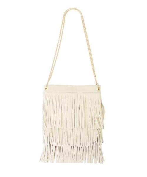 anuans（アニュアンス）の「チェーンショルダースエードフリンジバッグ（ショルダーバッグ・レディース・ベージュ/ホワイト系その他・FREE）」の5枚目の写真