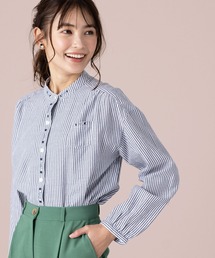 リボン柄刺しゅうデザインブラウス