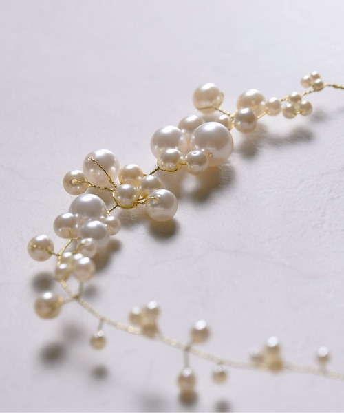 パール ボタニカル シンプル ヘッドドレス 結婚式 お呼ばれ