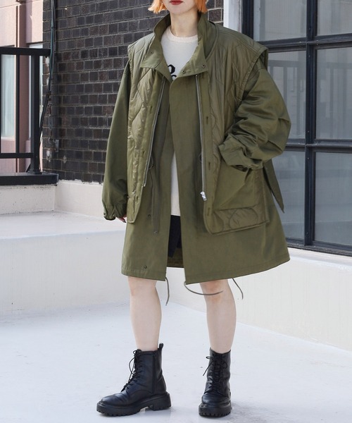 PBLIM（ページボーイリム）の「PAGEBOYLIM/ベストツキモッズ（モッズコート・レディース・カーキ/ブラック・FREE）」の19枚目の写真