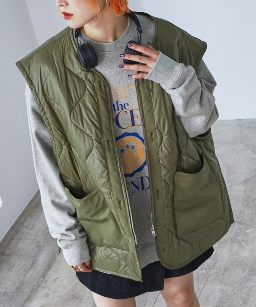 PBLIM（ページボーイリム）の「PAGEBOYLIM/ベストツキモッズ（モッズコート・レディース・カーキ/ブラック・FREE）」の13枚目の写真