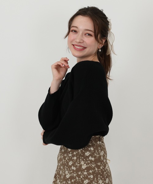 ASTORIA ODIER(アストリアオディール)の「ヨコリブドルマンプルオーバー(ニット/セーター・レディース・ブラック/パープル/ネイビー/グリーン/アイボリー・MEDIUM)」の3枚目の写真