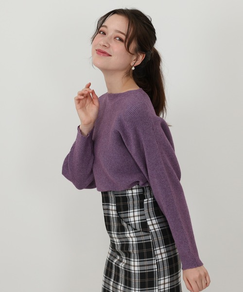 ASTORIA ODIER(アストリアオディール)の「ヨコリブドルマンプルオーバー(ニット/セーター・レディース・ブラック/パープル/ネイビー/グリーン/アイボリー・MEDIUM)」の22枚目の写真