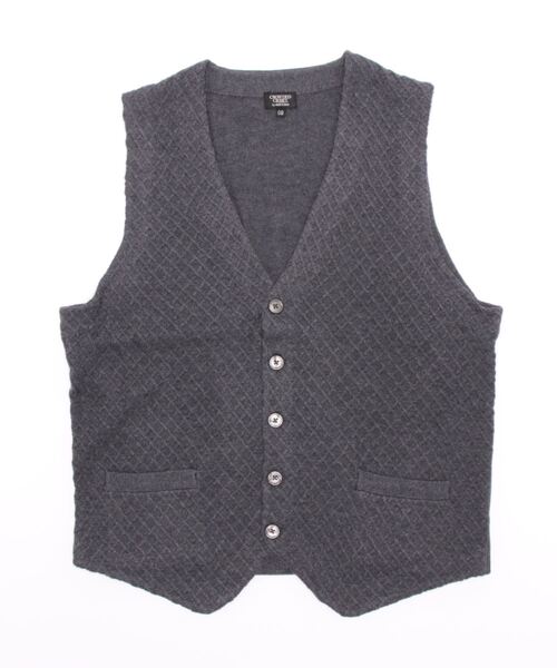 CROWDED CLOSET(クラウデッドクローゼット)の「ダイヤジャガード ニットベスト(ベスト・メンズ・ブラック/ネイビー/チャコールグレー・03/02)」の3枚目の写真