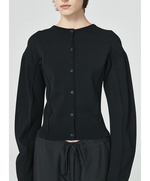 LOW CLASSIC(ロウ クラシック)の「ROUND SLEEVE KNIT CARDIGAN(カーディガン/ボレロ・レディース・ブラック・S/M)」の2枚目の写真