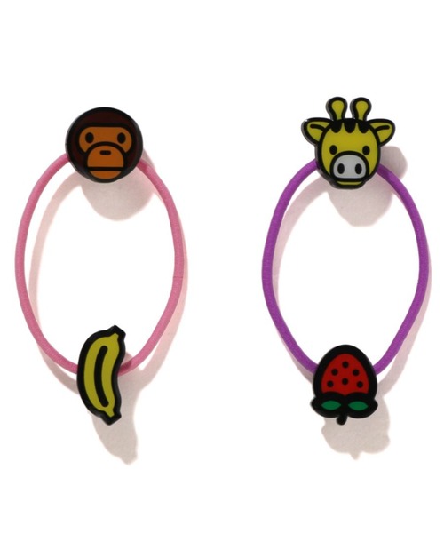 A BATHING APE（アベイシングエイプ）の「BABY MILO FRIENDS FRUIT HAIR RUBBER BAND SET K（ヘアゴム・キッズ・ホワイト/サックスブルー/イエロー・FREE）」の3枚目の写真
