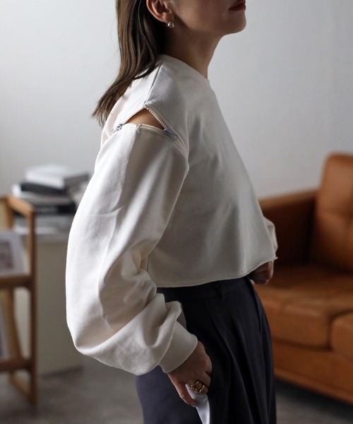 セール】ショルダーZIP裏毛プルオーバー 3WAY ロングスリーブ