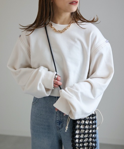 セール】ショルダーZIP裏毛プルオーバー 3WAY ロングスリーブ