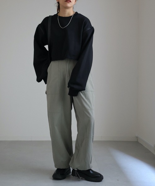 セール】ショルダーZIP裏毛プルオーバー 3WAY ロングスリーブ