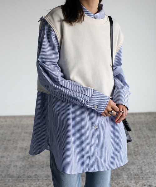 セール】ショルダーZIP裏毛プルオーバー 3WAY ロングスリーブ