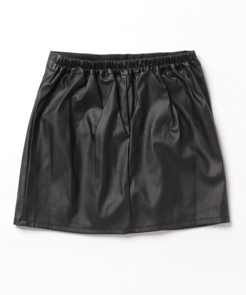 CECIL McBEE（セシルマクビー）の「フェイクレザースリットミニスカート（スカート・レディース・ブラック・MEDIUM/LARGE）」の2枚目の写真