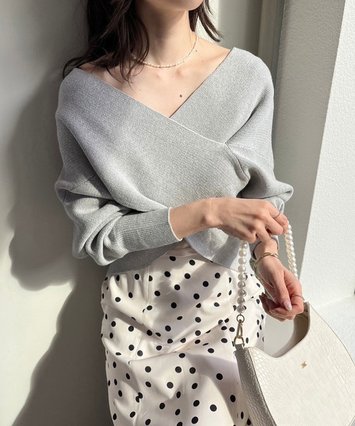 クロスデザインニット 2023SS（ニット/セーター）｜one after another