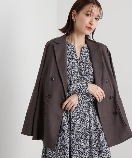 N.(N. Natural Beauty Basic)(エヌエヌナチュラルビューティーベーシック)の「【S Size Line】◆麻混ダブルテーラードジャケット(テーラードジャケット・レディース・ベージュ/チャコール/ナチュラル・SMALL/MEDIUM)」の2枚目の写真