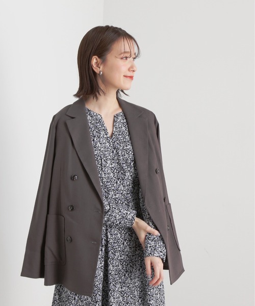 N.(N. Natural Beauty Basic)(エヌエヌナチュラルビューティーベーシック)の「【S Size Line】◆麻混ダブルテーラードジャケット(テーラードジャケット・レディース・ベージュ/チャコール/ナチュラル・SMALL/MEDIUM)」の4枚目の写真