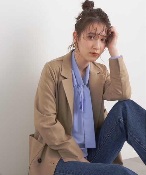 N.(N. Natural Beauty Basic)(エヌエヌナチュラルビューティーベーシック)の「【S Size Line】◆麻混ダブルテーラードジャケット(テーラードジャケット・レディース・ベージュ/チャコール/ナチュラル・SMALL/MEDIUM)」の7枚目の写真