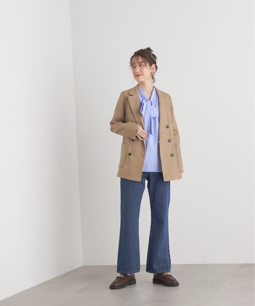 N.(N. Natural Beauty Basic)(エヌエヌナチュラルビューティーベーシック)の「【S Size Line】◆麻混ダブルテーラードジャケット(テーラードジャケット・レディース・ベージュ/チャコール/ナチュラル・SMALL/MEDIUM)」の8枚目の写真