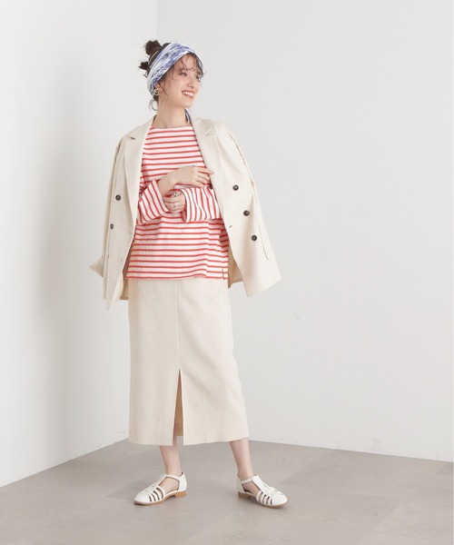 N.(N. Natural Beauty Basic)(エヌエヌナチュラルビューティーベーシック)の「【S Size Line】◆麻混ダブルテーラードジャケット(テーラードジャケット・レディース・ベージュ/チャコール/ナチュラル・SMALL/MEDIUM)」の12枚目の写真