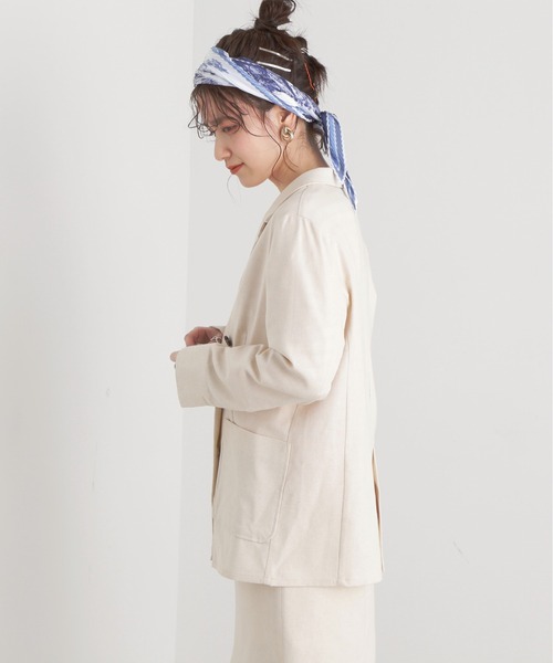 N.(N. Natural Beauty Basic)(エヌエヌナチュラルビューティーベーシック)の「【S Size Line】◆麻混ダブルテーラードジャケット(テーラードジャケット・レディース・ベージュ/チャコール/ナチュラル・SMALL/MEDIUM)」の14枚目の写真