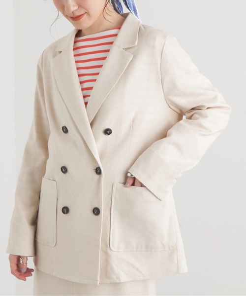 N.(N. Natural Beauty Basic)(エヌエヌナチュラルビューティーベーシック)の「【S Size Line】◆麻混ダブルテーラードジャケット(テーラードジャケット・レディース・ベージュ/チャコール/ナチュラル・SMALL/MEDIUM)」の16枚目の写真