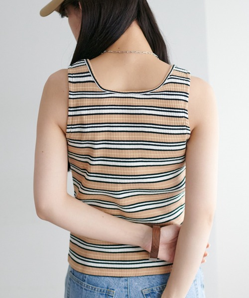トゥデイフル　マルチボーダーリブタンクトップ TODAYFUL マルチボーダーリブタンクトップ マルチボーダーリブタンク