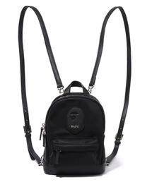 リュック 青 小型 APE A BATHING APE（アベイシングエイプ）の「APE HEAD PATCH MINI