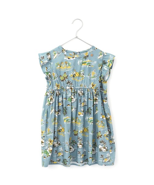 MAKE YOUR DAY(メイクユアデイ)の「アロハ総柄ワンピース■80~140cm(ワンピース・キッズ・サーモンピンク/イエロー/ブルー・80/90/100/110/120/130/140)」の2枚目の写真