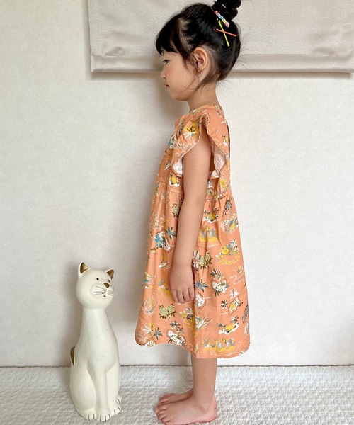 MAKE YOUR DAY(メイクユアデイ)の「アロハ総柄ワンピース■80~140cm(ワンピース・キッズ・サーモンピンク/イエロー/ブルー・80/90/100/110/120/130/140)」の13枚目の写真