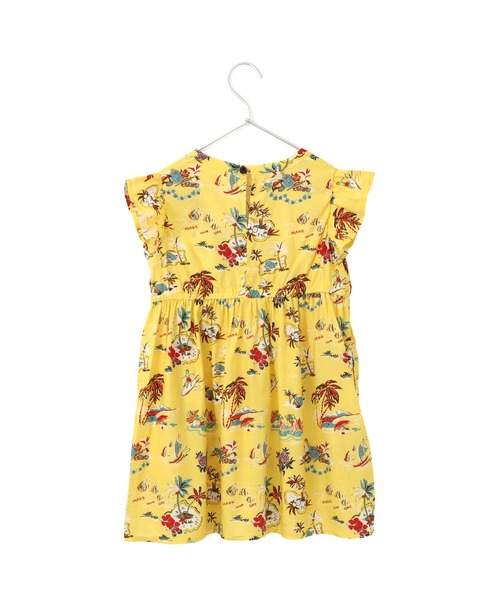 MAKE YOUR DAY(メイクユアデイ)の「アロハ総柄ワンピース■80~140cm(ワンピース・キッズ・サーモンピンク/イエロー/ブルー・80/90/100/110/120/130/140)」の16枚目の写真