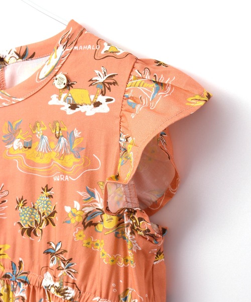 MAKE YOUR DAY(メイクユアデイ)の「アロハ総柄ワンピース■80~140cm(ワンピース・キッズ・サーモンピンク/イエロー/ブルー・80/90/100/110/120/130/140)」の20枚目の写真