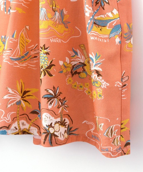 MAKE YOUR DAY(メイクユアデイ)の「アロハ総柄ワンピース■80~140cm(ワンピース・キッズ・サーモンピンク/イエロー/ブルー・80/90/100/110/120/130/140)」の21枚目の写真