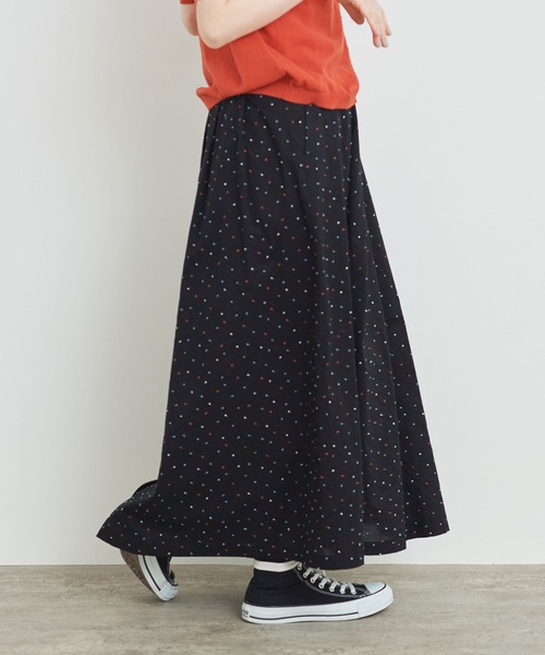 l'atelier du savon あっちこっちドット刺繍 ロングスカート l'atelier du savon（アトリエドサボン）の「あっちこっちドット刺繍