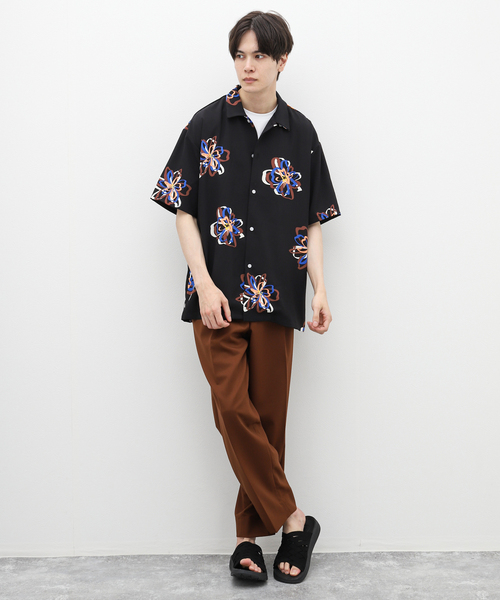 B.C STOCK（ベーセーストック）の「FLOWER ART オープンカラーシャツ（シャツ/ブラウス・メンズ・グリーン/ホワイト/ブラック・MEDIUM/LARGE）」の11枚目の写真